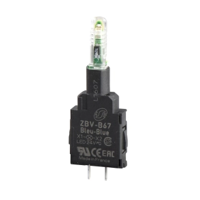 Schneider Electric Harmony XB4 - ZBVB17 - jelzőlámpa világító modul, LED, 24VAC/DC, fehér, tűs csatlakozó