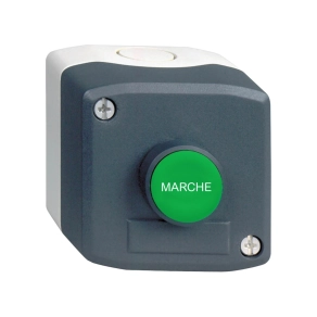   Schneider Electric Harmony XALD - XALD104 - tokozott nyomógomb, 1NO zöld nyomógomb, "Marche" felirat