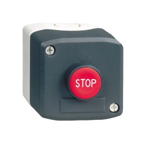   Schneider Electric Harmony XALD - XALD114 - tokozott nyomógomb, 1NC, 1 piros nyomógomb, "Stop" felirat