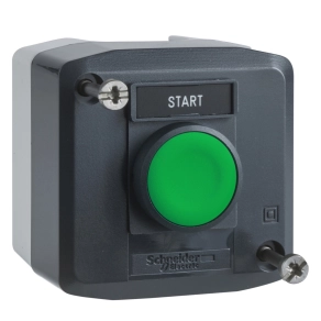   Schneider Electric Harmony XALD - XALD101H29 - tokozott nyomógomb, 1NO, 1 zöld nyomógomb, "START" felirati címke
