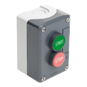   Schneider Electric Harmony XALD - XALD225 - tokozott nyomógomb, 1 kiálló piros - 1 zöld nyomógomb, 1NC+1NO, "Start" "Stop" feliratok