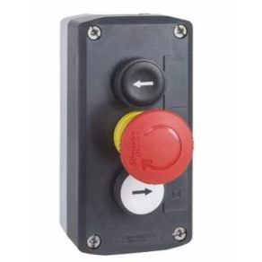   Schneider Electric Harmony XALD - XALD328 - tokozott nyomógomb, 1 fehér - 1 piros gombafejű - 1 fekete, 2NO+1NC, fel és le nyíl, "O" feliratok