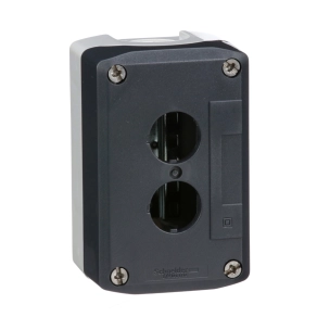   Schneider Electric Harmony XALD - XALD02H7 sötét szürke üres tokozat világosszürke aljzathoz - 2 kivágás-UL/CSA tanúsított