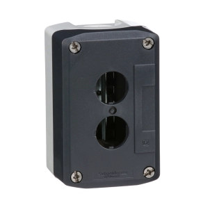 Schneider Electric Harmony XALD - XALD02H7 sötét szürke üres tokozat világosszürke aljzathoz - 2 kivágás-UL/CSA tanúsított