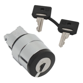   Schneider Electric Harmony XB4 - ZB4BG310 - fém választókapcsoló fej, Ø22, 458A kulcsos, középső pozícióban kivehető, 3 állású