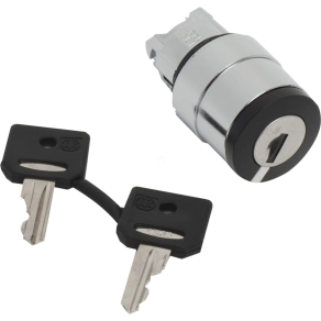   Schneider Electric Harmony XB4 - ZB4BG410 - fém választókapcsoló fej, Ø22, 458A kulcsos, minden pozícióban kivehető, 2 állású