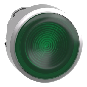   Schneider Electric Harmony XB4 - ZB4BW333S - fém világító nyomógomb fej, Ø22, visszatérő, beépített LED-hez, hornyolt lencsével, zöld
