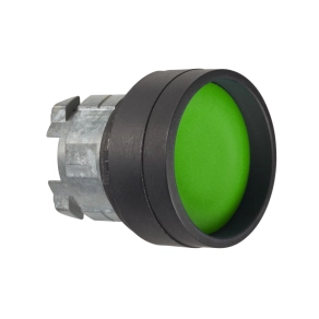   Schneider Electric Harmony XB4 - ZB4BA367 - fém nyomógomb fej, Ø22, visszatérő, mélyítet, zöld, fekete perem