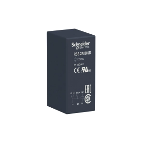 Schneider Electric Harmony Electromechanical Relays - RSB2A080JD - RSB interfész relé, 2CO, 8A, 12VDC