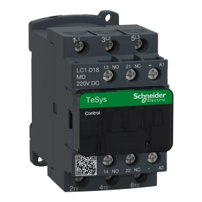   Schneider Electric TeSys D - LC1D18MD - DC mágneskapcsoló, 7,5kW/18A (400V, AC3) , csavaros csatlakozás, 1Z+1NY