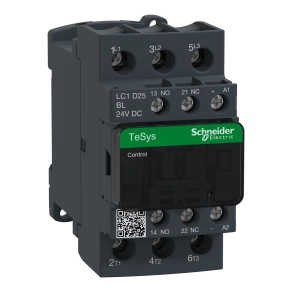 Schneider Electric TeSys D - LC1D25BL - Kisfogy. DC, 11kW/25A (400V, AC3) , csavaros csatlakozás, 1Z+1NY