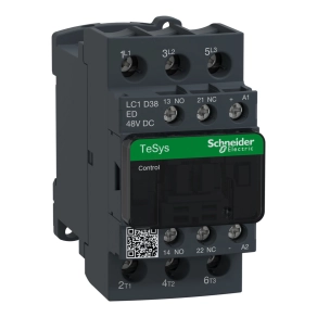   Schneider Electric TeSys D - LC1D38ED - DC mágneskapcsoló, 18,5kW/38A (400V, AC3) , csavaros csatlakozás, 1Z+1NY