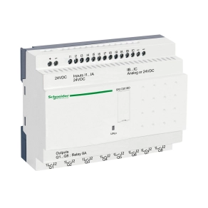Schneider Electric Zelio Logic - SR2D201BD - programozható relé, kompakt, kijelző nélkül, 10 DI + 2 DI/AI, 8 DO relés, 24 VDC