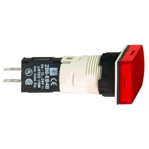   Schneider Electric Harmony XB6 - XB6DV4BB - Ø16 komplett jelzőlámpa, szögletes, piros