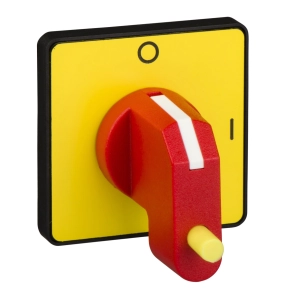   Schneider Electric Harmony K1, K2 - KCG3Y - működtető fej 45 x 45 mm - sárga color - lakatolható piros kar - O - I