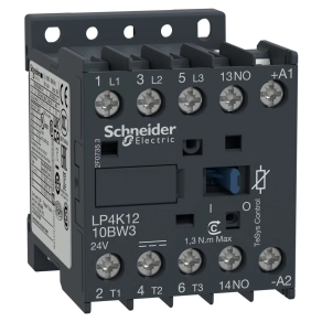   Schneider Electric TeSys K - LP4K1210BW3 - 1,5W tekercsteljesítményű mágneskapcsoló 12A, 1 záró, DC, 1,5 W