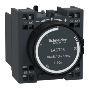 Schneider Electric TeSys D - LADT23 - Behúzáskésleltető segédérintkező blokk, 0,1…30s, rugós csatlakozás