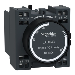 Schneider Electric TeSys D - LADR43 - Ejtéskésleltető segédérintkező blokk, 10…180s, rugós csatlakozás