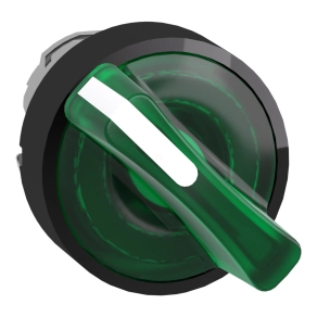   Schneider Electric Harmony XB4 - ZB4BK12337 - fém világító választókapcsoló fej, Ø22, 2 állású, zöld, fekete perem