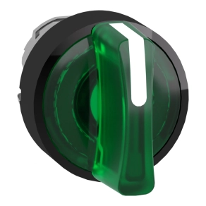   Schneider Electric Harmony XB4 - ZB4BK13337 - fém világító választókapcsoló fej, Ø22, 3 állású, zöld, fekete perem