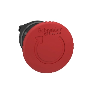   Schneider Electric Harmony XB4 - ZB4BS8447 - fém vészleállító nyomógomb fej, Ø22, Ø40 gombafejű, forgatásra kioldó, piros, fekete test