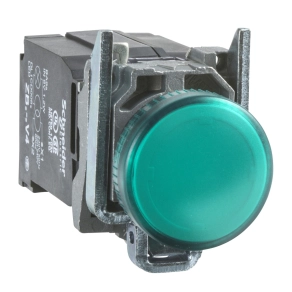   Schneider Electric Harmony XB4 - XB4BV33 - komplett fém BA9s izzós jelzőlámpa, Ø22, 120VAC, zöld