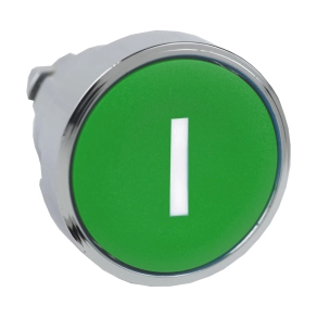   Schneider Electric Harmony XB4 - ZB4BA331 - fém nyomógomb fej, Ø22, visszatérő, zöld, "I"