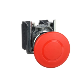   Schneider Electric Harmony XB4 - XB4BT845 - komplett fém Ø40 gombafejű vészgomb, Ø22, húzásra kioldó, 1NC+1NO