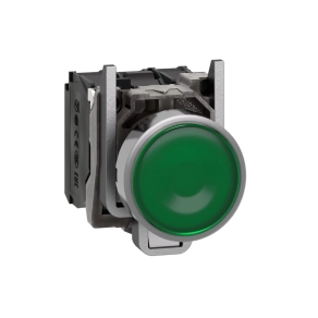   Schneider Electric Harmony XB4 - XB4BW33B5 - komplett fém LED világító nyomógomb, Ø22, visszatérő, 1NO+1NC, 24VAC/DC, zöld
