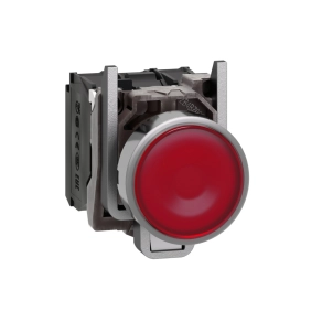   Schneider Electric Harmony XB4 - XB4BW34B5 - komplett fém LED világító nyomógomb, Ø22, visszatérő, 1NO+1NC, 24VAC/DC, piros