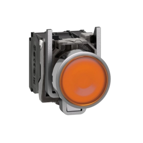   Schneider Electric Harmony XB4 - XB4BW35B5 - komplett fém LED világító nyomógomb, Ø22, visszatérő, 1NO+1NC, 24VAC/DC, narancssárga