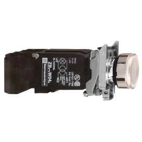   Schneider Electric Harmony XB4 - XB4BW3135 - komplett fém BA9s izzós világító nyomógomb, Ø22, visszatérő, 1NO+1NC, 120VAC, fehér