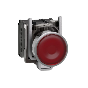   Schneider Electric Harmony XB4 - XB4BW34M5 - komplett fém LED világító nyomógomb, Ø22, visszatérő, 1NO+1NC, 230VAC, piros