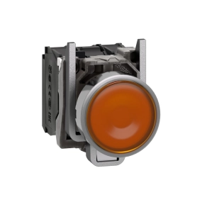   Schneider Electric Harmony XB4 - XB4BW35M5 - komplett fém LED világító nyomógomb, Ø22, visszatérő, 1NO+1NC, 230VAC, narancssárga
