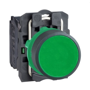 Schneider Electric Harmony XB5 - XB5AA31 - komplett műanyag nyomógomb, Ø22, visszatérő, 1NO, zöld