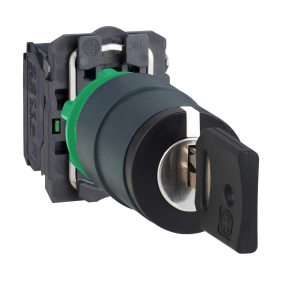   Schneider Electric Harmony XB5 - XB5AG33 - komplett műanyag kapcsoló, Ø22, 455 kulcsos, 3 állású, 2NO