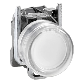   Schneider Electric Harmony XB4 - ATEX D - XB4BP183B5EX - komplett világító nyomógomb, Ø22, fém, 1NO, fehér, átlátszó védősapkával, 24VAC/DC