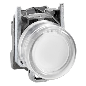   Schneider Electric Harmony XB4 - ATEX D - XB4BP183M5EX - komplett világító nyomógomb, Ø22, fém, 1NO, fehér, átlátszó védősapkával, 240VAC