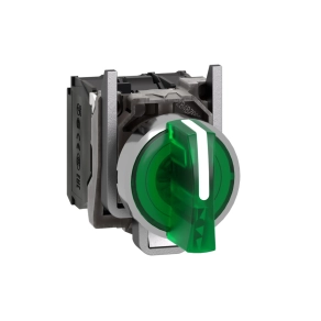   Schneider Electric Harmony XB4 - XB4BK133B5 - komplett fém LED világító választókapcsoló, Ø22, 3 állású, 24 V, 1NO+1NC, zöld