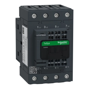   Schneider Electric TeSys D - LC1DT80A3P7 - 4 pólusú Everlink mágneskapcsoló AC1 415V 80A rugós vezérlő sorkapoccsal 230V AC 50/60Hz