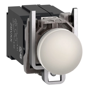   Schneider Electric Harmony XB4 - XB4BV5B1 - komplett fém LED jelzőlámpa, Ø22, 400VAC, fehér