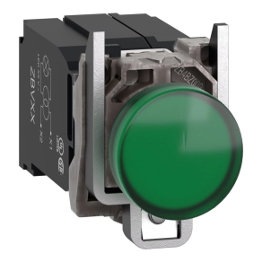  Schneider Electric Harmony XB4 - XB4BV5B3 - komplett fém LED jelzőlámpa, Ø22, 400VAC, zöld