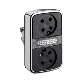   Schneider Electric Harmony XB4 - ZB4BW7A9 - fém világító kettősfejű nyomógomb fej, Ø22, visszatérő, tető nélkül
