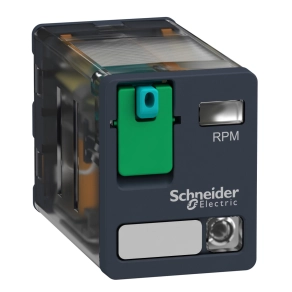   Schneider Electric Harmony Electromechanical Relays - RPM22BD - RPM teljesítményrelé, 2CO, 15A, 24VDC, tesztgomb, LED
