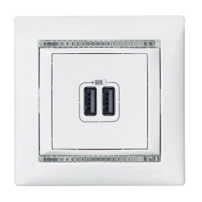   Legrand Valena 2xUSB töltő aljzat, 1500 mA, fehér - 770470