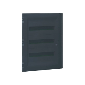   Legrand Practibox3 süllyesztett kiselosztó, átlátszó füstszínű ajtóval, védőföld és nulla elosztókapoccsal, 3 sor 54 modul, 592x422 - 401758