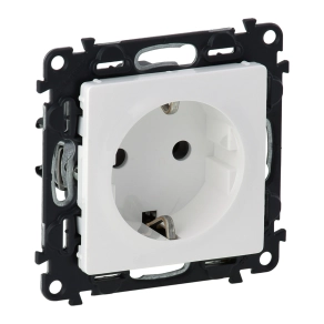   Legrand Valena Life 2P+F csatlakozóaljzat, rugós vezetékbekötéssel fehér - 753121