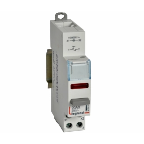   Legrand CX3 moduláris nyomókapcsoló 1Ny + piros LED 110/400V ~ - 412915
