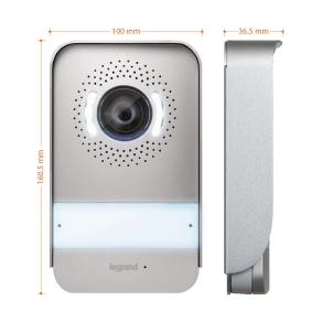   Legrand 2 vezetékes EasyKit kaputelefon kaputábla és esővédő keret: videó, alumínium előlap, címketartós nyomógomb - 369339