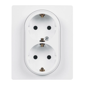   Legrand Niloé 2×2P+F csatlakozóaljzat biztonsági zsaluval (csavaros), fehér - 764544